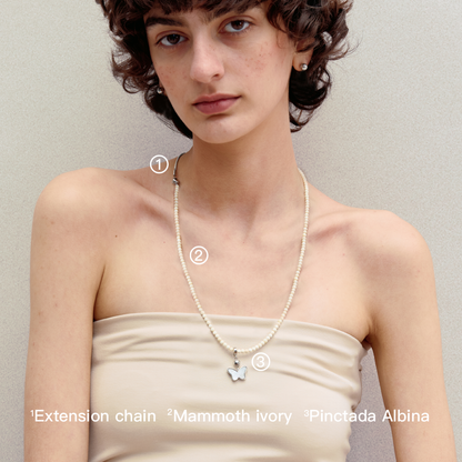 White Butterfly Single-Sided Necklace