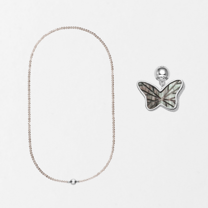 Gray Butterfly Single-Sided Necklace