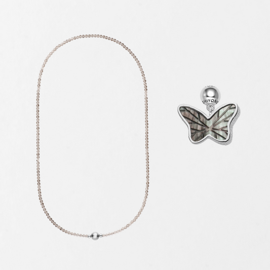Gray Butterfly Single-Sided Necklace