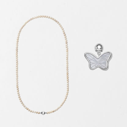 White Butterfly Single-Sided Necklace