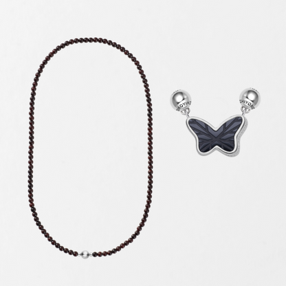 Black Butterfly Double-Sided Necklace
