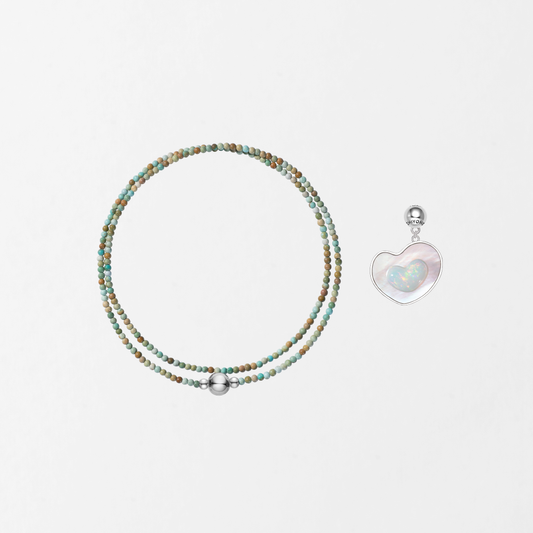 Stability Flower Green Turquoise Thin Chain